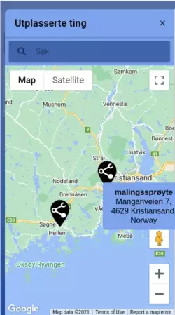 Kort over implementerede værktøjer